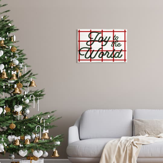 Stupell Industries Joy To The World Tartan Phrase Wall Plaque Art